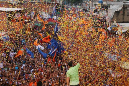 Henrique Capriles at a rally in Aragua